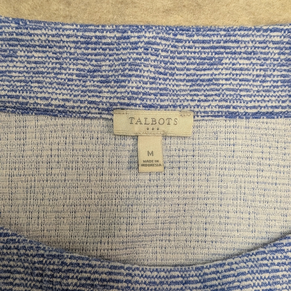 Lot Set Of 3 Sleeveless Talbots Flowy Tank Tops Shades Of Blue & White Size M - Picture 7 of 13